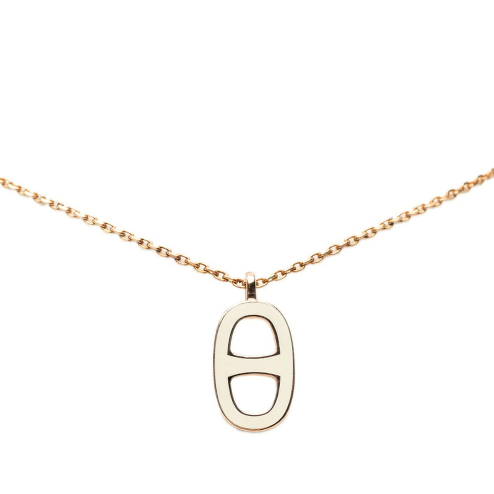 Hermes Farandole PM Necklace, White Ivory Pink Gold Plated, Women's HERMES